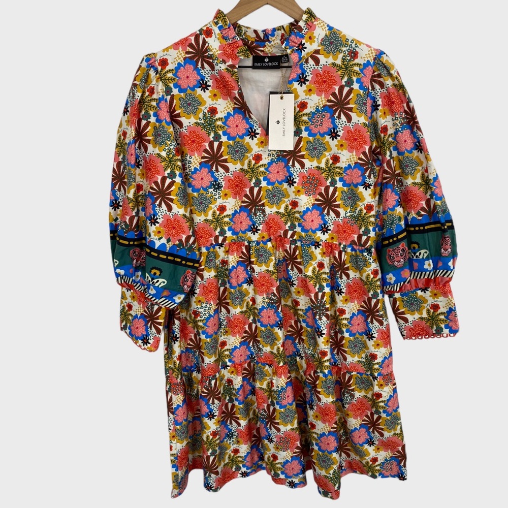 Emily Lovelock Multicolor Floral Jenny Dress NWT Size Small US 4-6